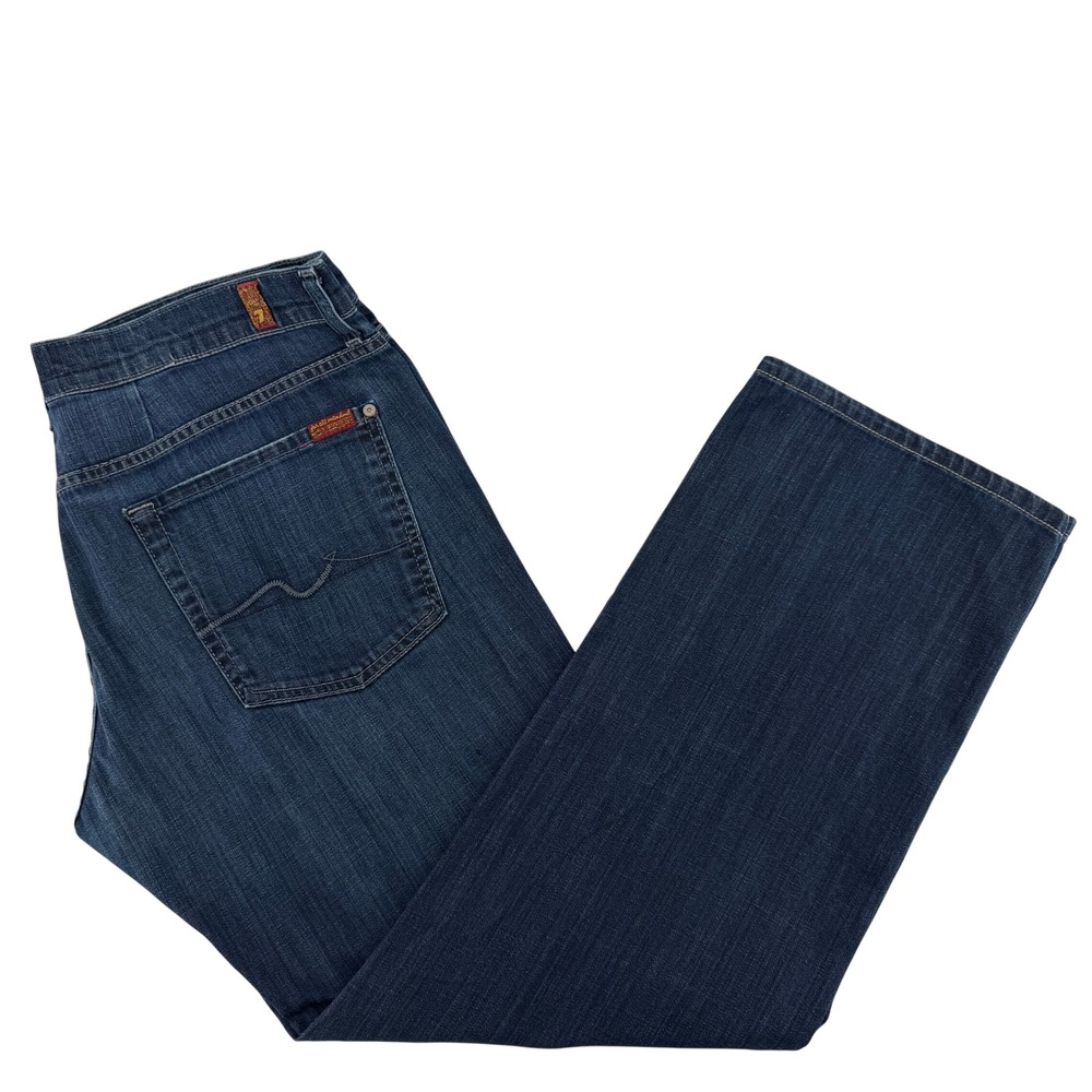 7 For All Mankind Austyn Jeans Mens 36 Blue Relaxed Straight Dark Wash Stretch